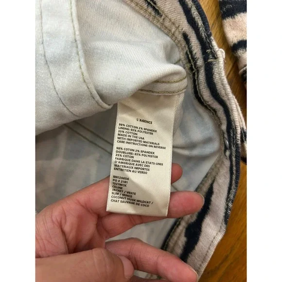 L'agence celine tiger‎ stripe print denim jacket slim femme XS
